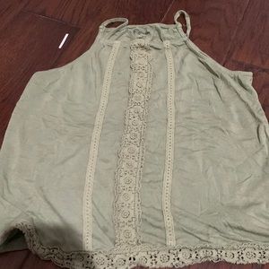Green tank top with design